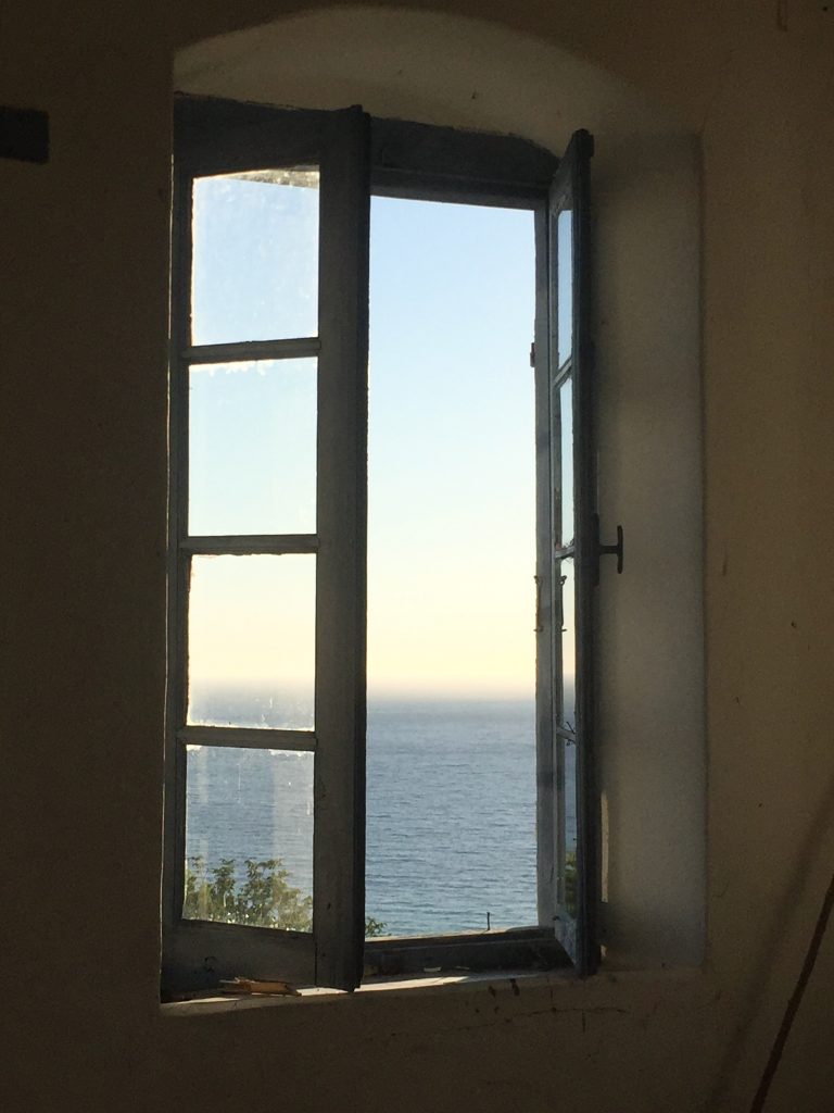 Fenster auf die Ionische See Albanien Haus am Meer